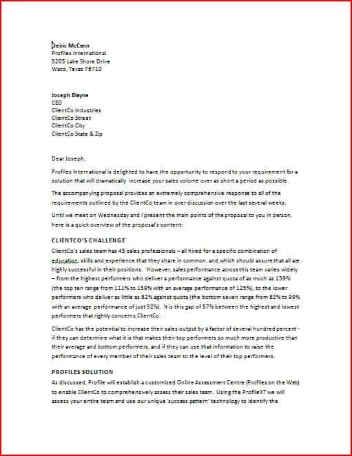 12 Business Proposal Sample Letters Word Excel PDF Formats