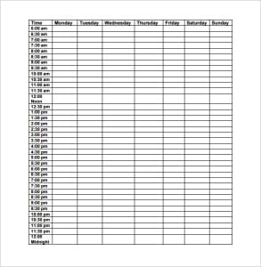 excel daily schedule template editable