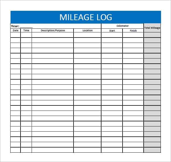7+ Vehicle mileage log Templates Word Excel PDF Formats
