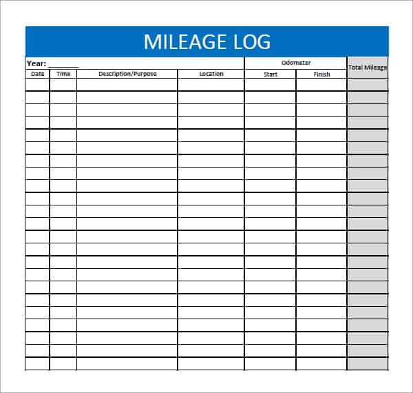 7 Vehicle Mileage Log Templates Word Excel PDF Formats