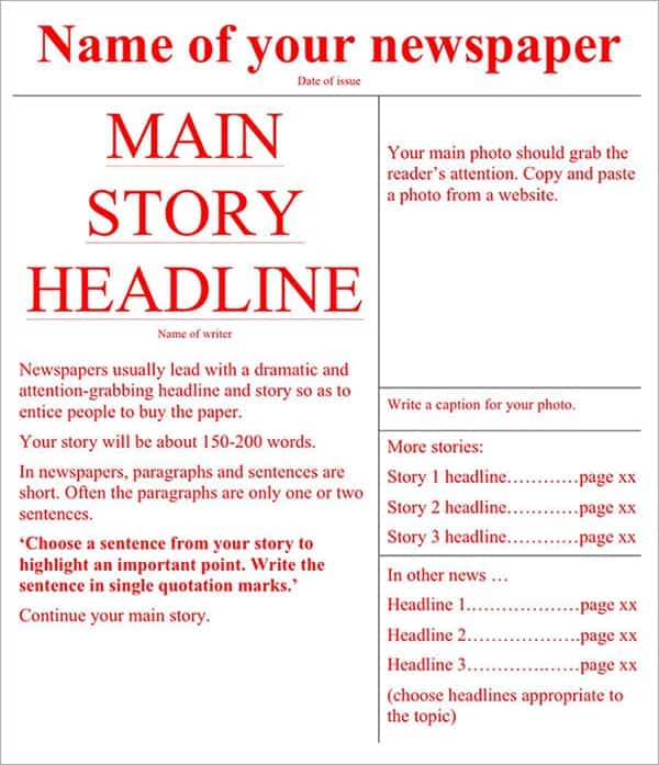 9 Newspaper Templates Word Excel PDF Formats