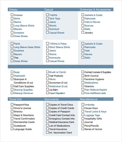 checklist template 13