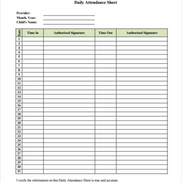 9+ Attendance sheet templates