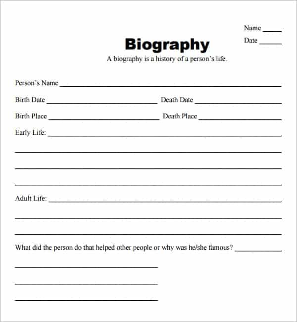 biography word family