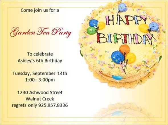 birthday party invitation 6