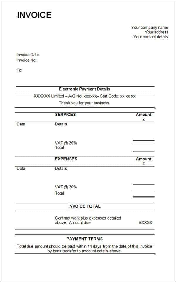 contractor invoice 8