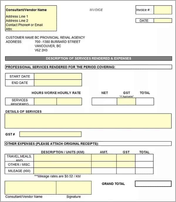 contractor invoice 9