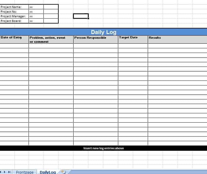 8 Daily Work Log Templates Word Excel PDF Formats