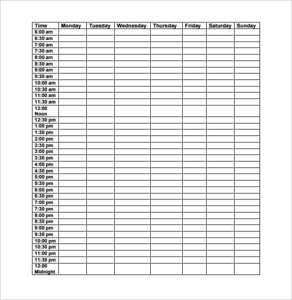 11+ Daily schedule templates - Word Excel PDF Formats
