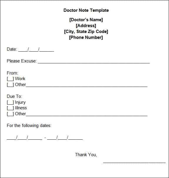 9 Doctor Note Templates Word Excel PDF Formats
