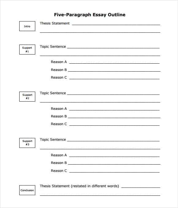 essay outline template for middle school pdf