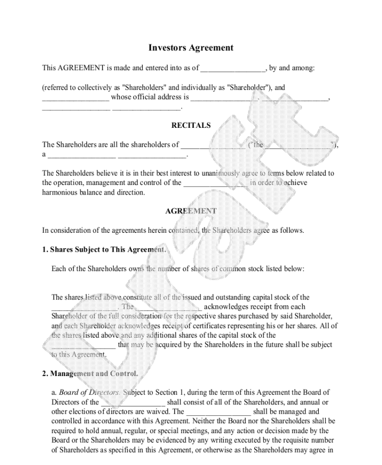 5+ Investment Contract Templates - Word Excel Pdf Formats