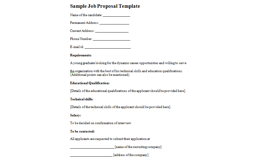 job proposal 123