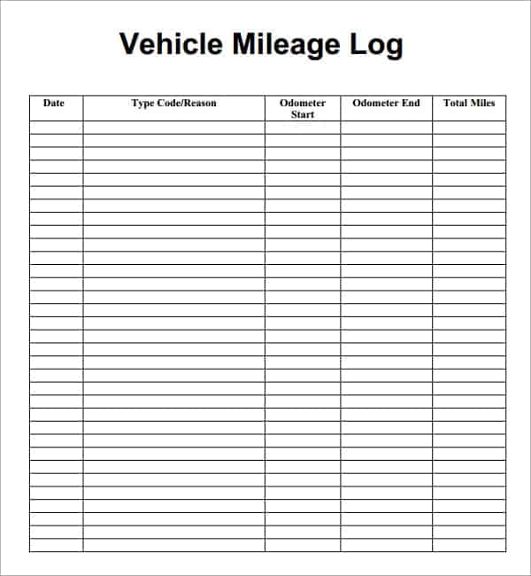 Vehicle Mileage Log Template Demotricks