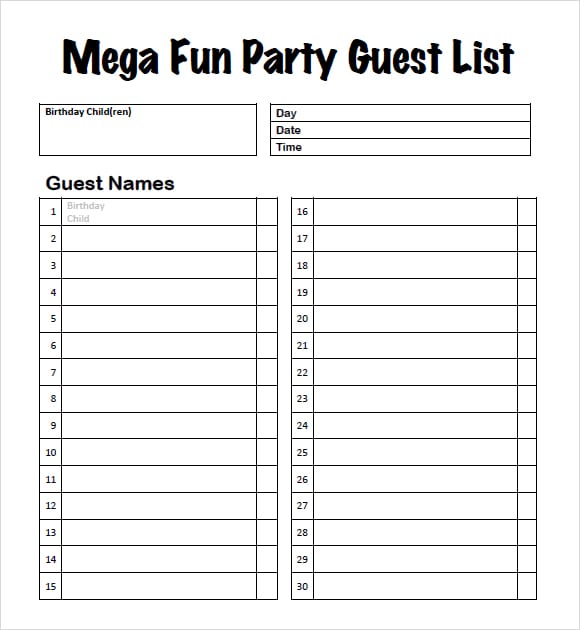 party guest list image 3