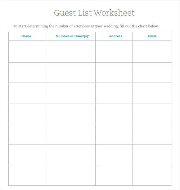 10+ Party guest list templates Word Excel PDF Formats