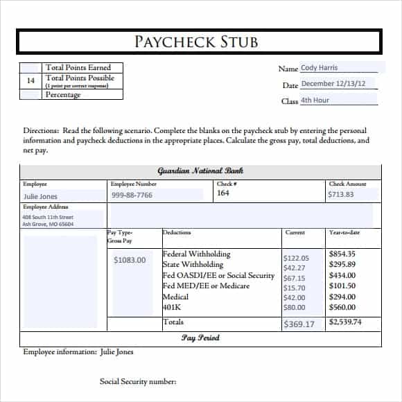 10+ Pay Stub Templates Word Excel PDF Formats