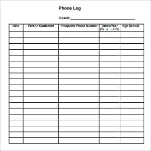 10+ Phone log Templates - Word Excel PDF Formats