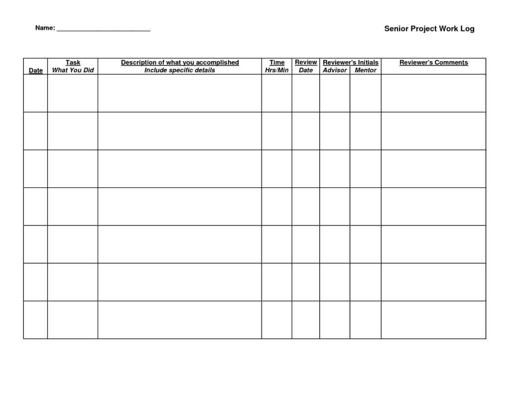 7+ Work log templates - Word Excel PDF Formats