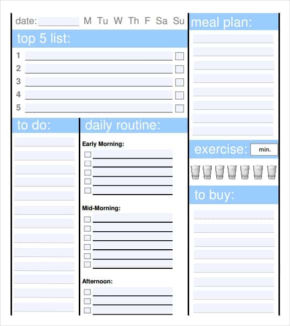 daily planner template 3