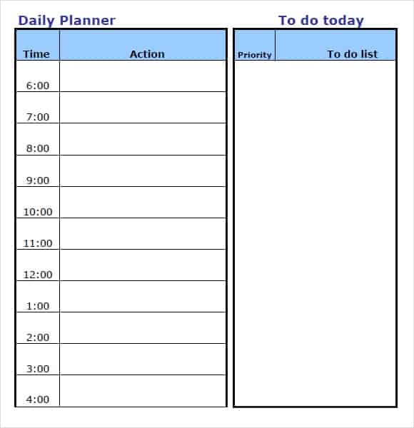 daily planner template 5