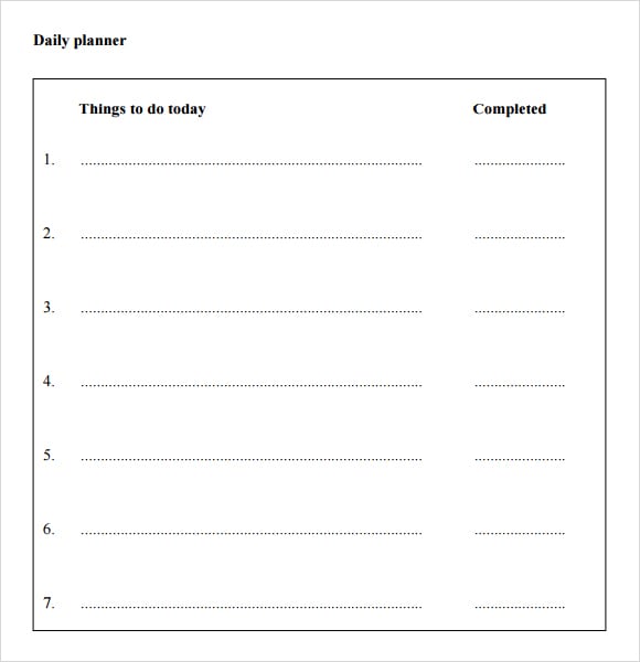 daily planner template 7