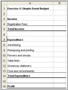 event budget template 10