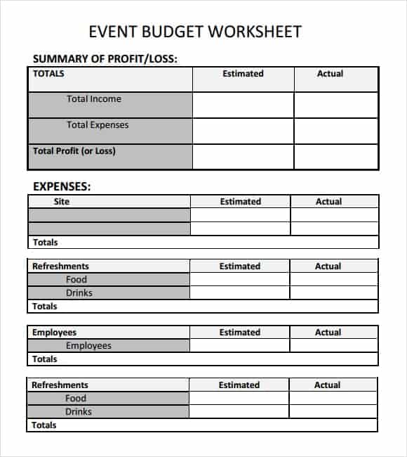 event budget template 6