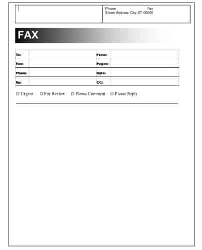 fax cover sheet template 1