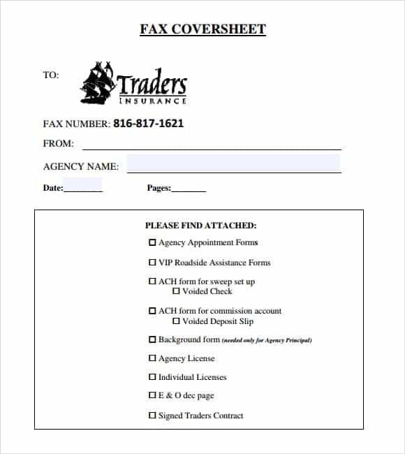 fax cover sheet template 10