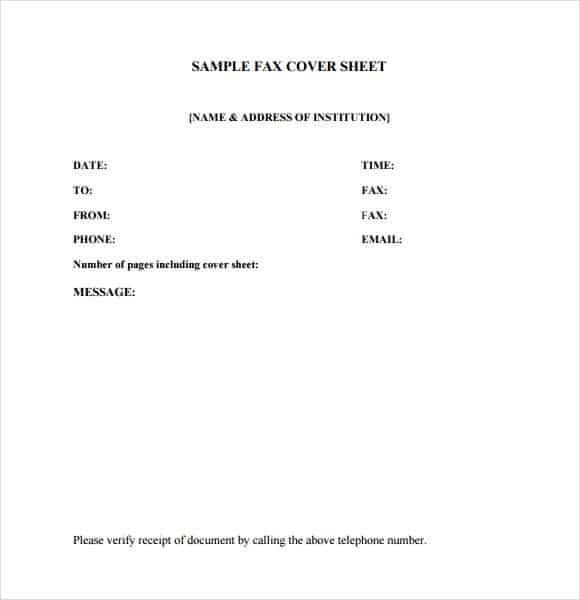 fax cover sheet template 7