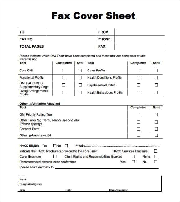 fax cover sheet template 8