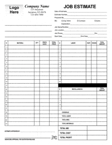 8+ Job Estimate Templates - Word Excel Pdf Formats