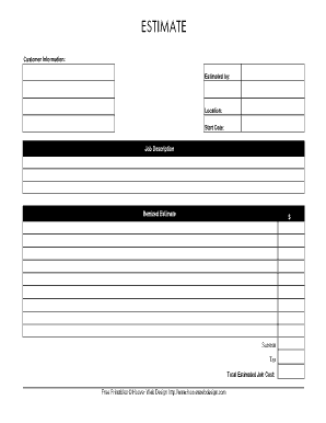 job estimate template 5