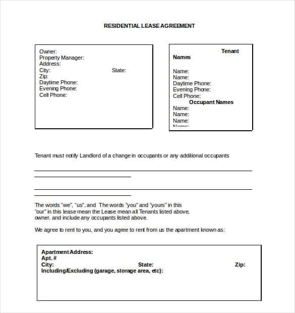 lease agreement template 2