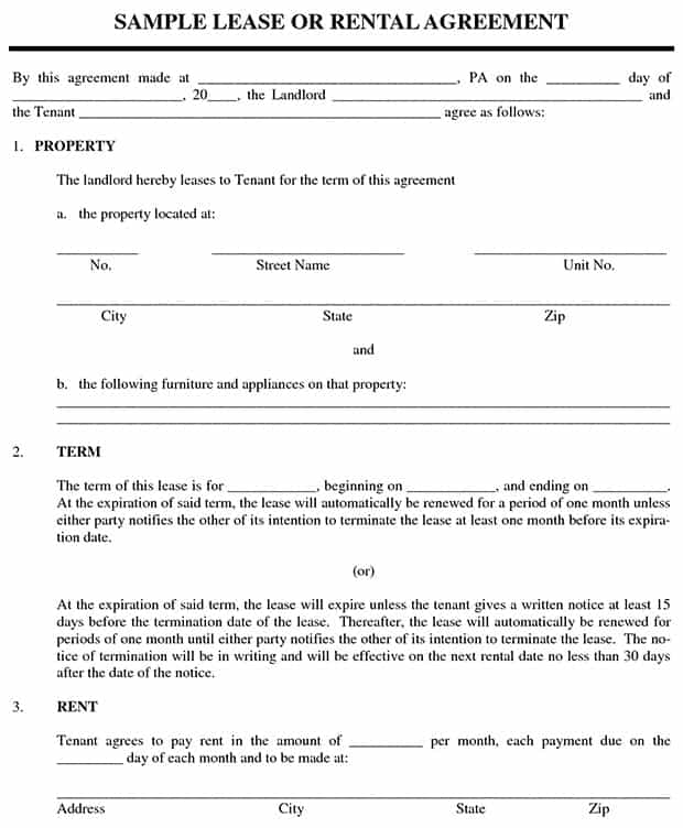 lease agreement template 4