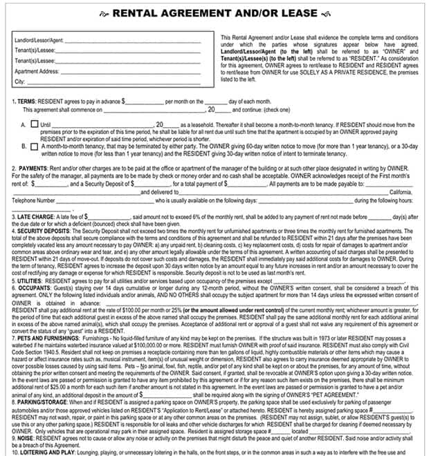 lease agreement template 5