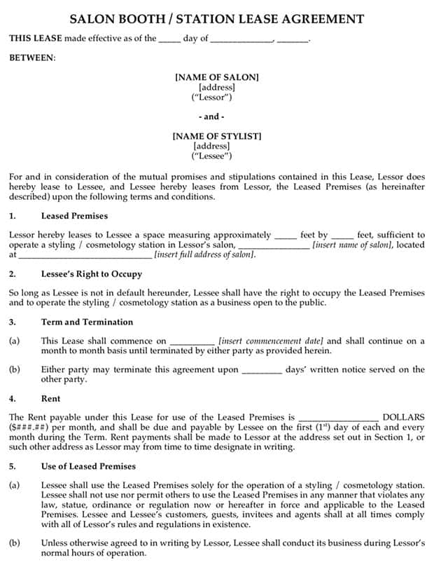 lease agreement template 7