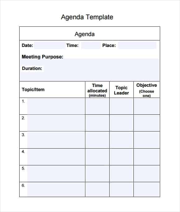 meeting agenda template 12