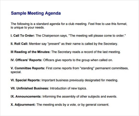 meeting agenda template 16