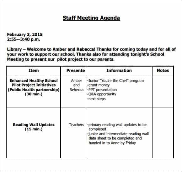 51 Free Meeting Agenda Templates Word Excel Pdf Formats