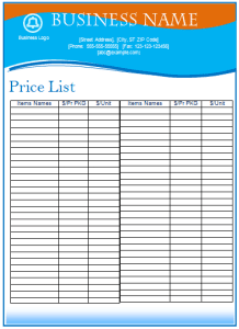 20+ Price list templates - Word Excel PDF Formats