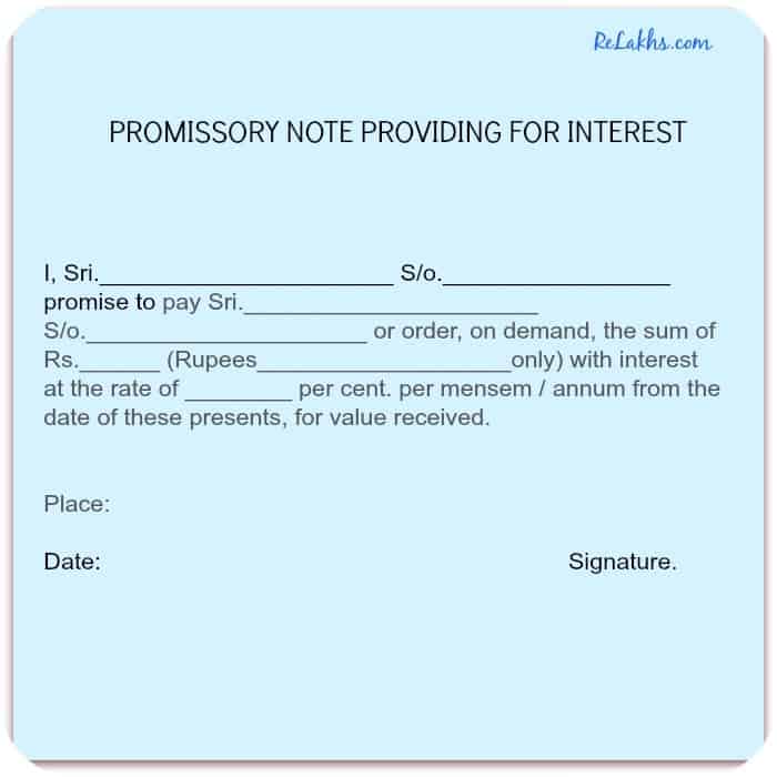 promissory note template 1