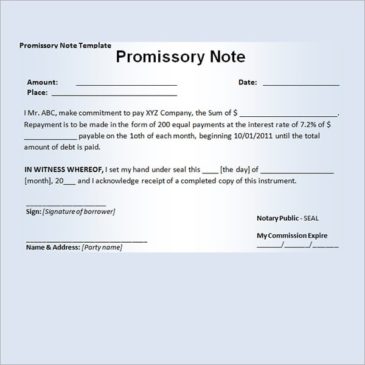 11+ Promissory Note Templates