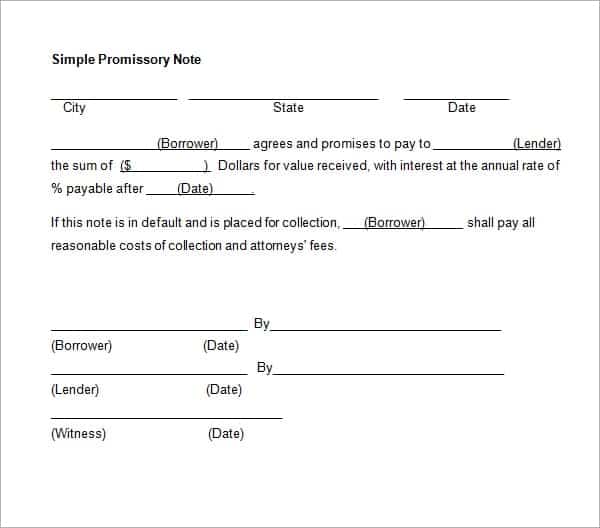 promissory note template 11