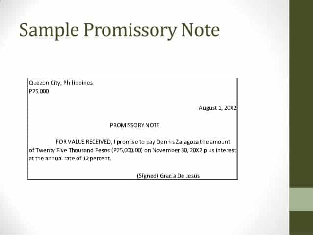 promissory note template 8