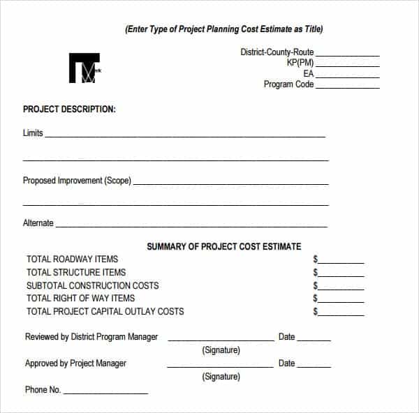 work estimate template 3