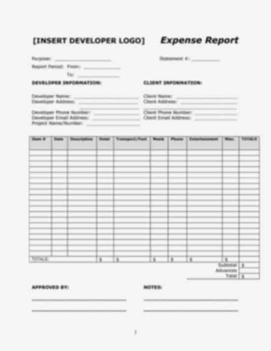 expense report template 54521