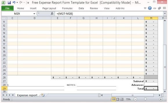 expense report template 641