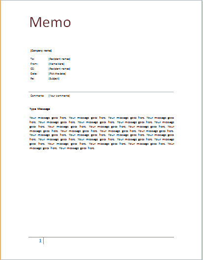 memo template 564